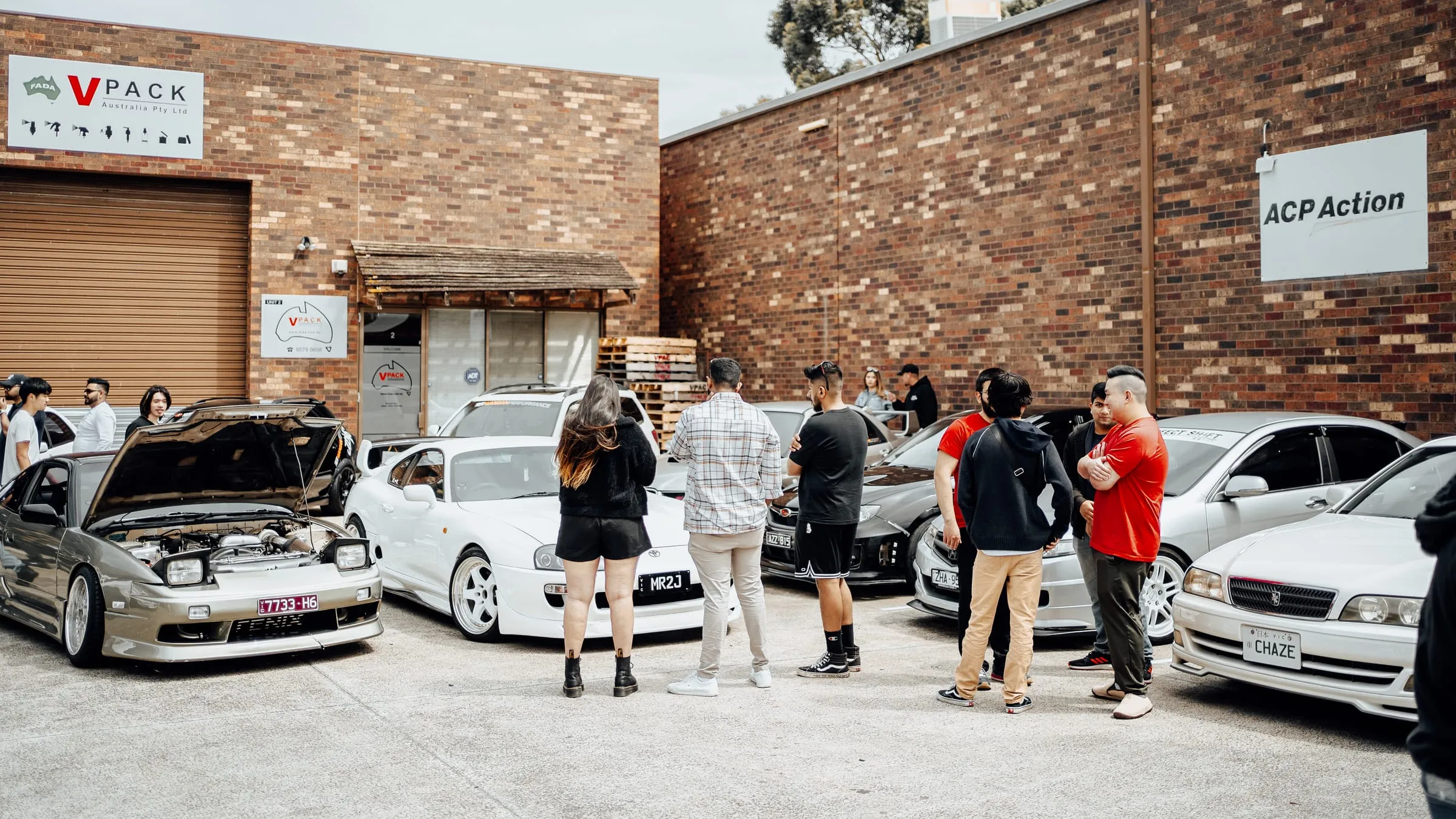 The Wangan Performance community at a Melbourne car meet